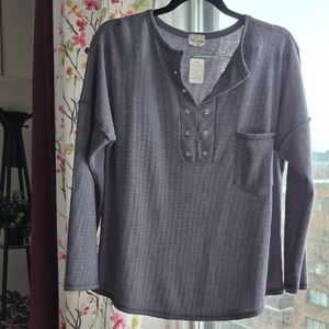 Lovely Melody Charcoal Long Sleeve Top PTP 25.5 "